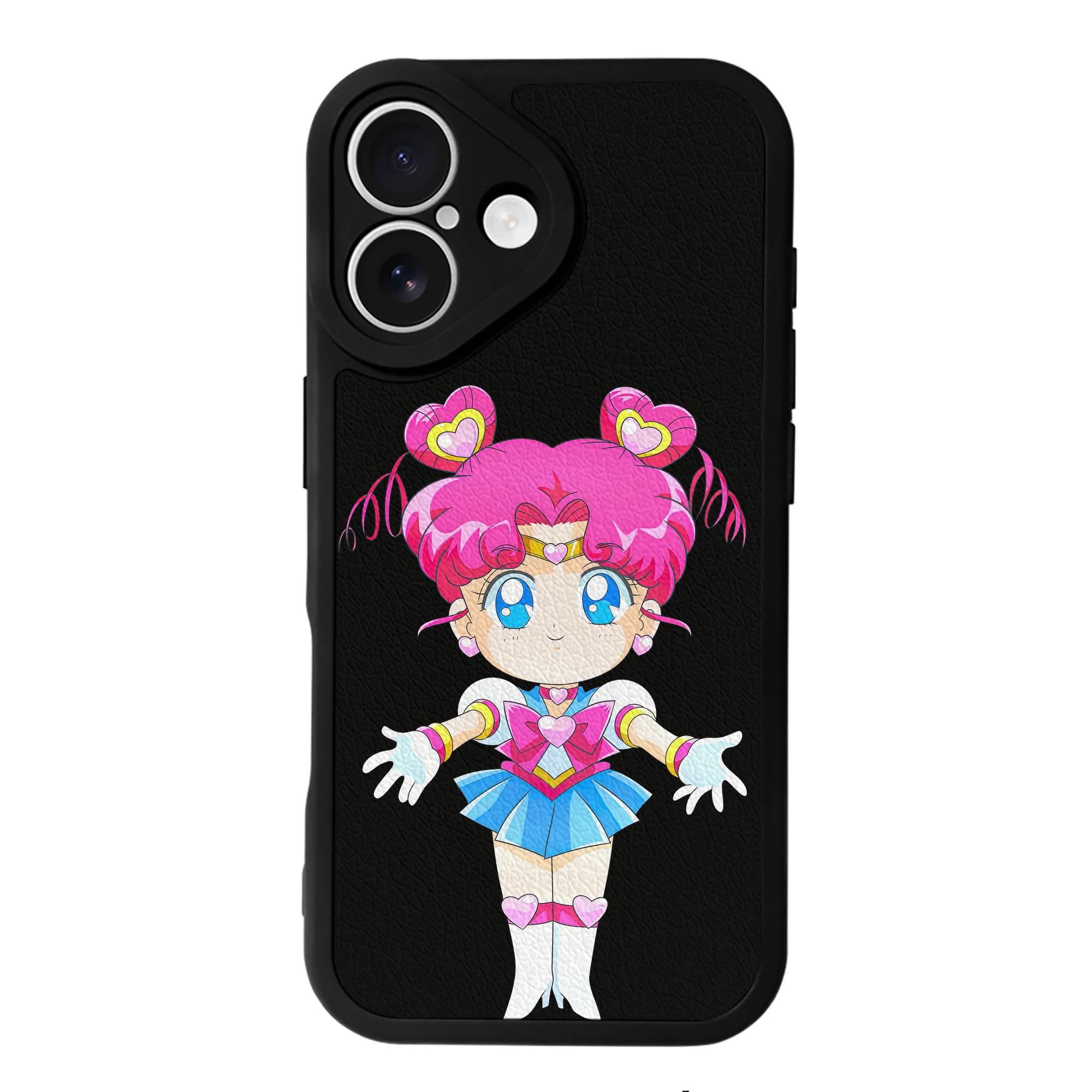 （画像用） 美少女戦士セーラームーン ちびうさ Sailor Moon Chibiusa Tsukino Usagi Small Lady Serenity 【iPhone 16シリーズ対応】シリコンスマホケース（レザー調） 材質：シリコン